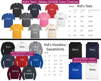 kids'hoodies and sweatshirts sizes chart