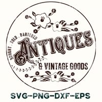 an old - fashioned logo for antiques and vintage goods