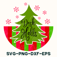 a christmas tree with the words deck the hall svg - png - d