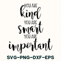 a black and white quote with the words you are kind of smart you are important