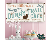 Easter Bunny Trail Cafe Canvas Sign