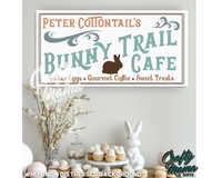 Easter Bunny Trail Cafe Canvas Sign