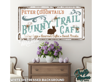 Easter Bunny Trail Cafe Canvas Sign