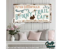 Easter Bunny Trail Cafe Canvas Sign