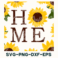 Sunflower Home Sign Svg, Sunflower Svg