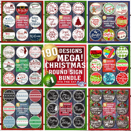 Mega Christmas Round Door Sign Bundle #1