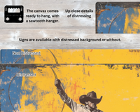 Cowboy Canvas Sign