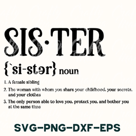 Sister Definition, Family Svg