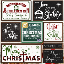 Farmhouse Christian Christmas Sign Bundle