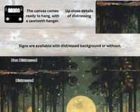 Moonlit Forest Canvas Sign