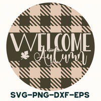 Welcome Autumn Round Sign Svg