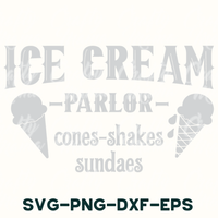 ice cream parlor cones - shakes - sundaes svg - png -