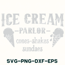 ice cream parlor cones - shakes - sundaes svg - png -