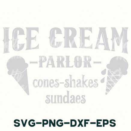 ice cream parlor cones - shakes - sundaes svg - png -