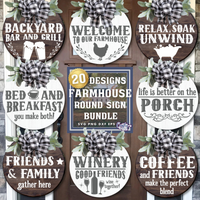 Farmhouse Round Home Sign Svg Bundle