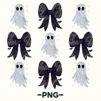 Halloween Ghost  Coquette Bow Png