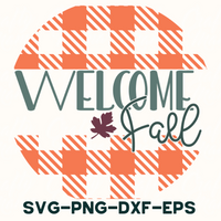 Welcome Fall Round Sign Svg