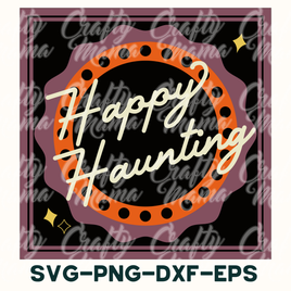 Retro Halloween Svg, Happy Haunting