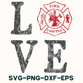 Firefighter Love SVG