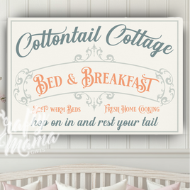 Easter Bed And Breakfast Canvas Sign