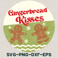 a picture of gingerbread kisses on a green and white background