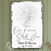 First Date Custom Star Map Canvas Sign