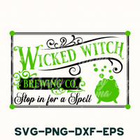 Wicked Witch Brewing, Vintage Sign