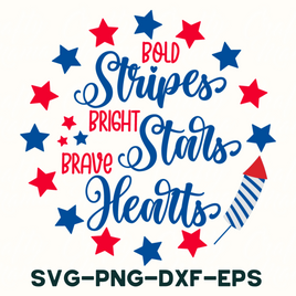 Bold Stripes Bright Stars Sign Svg