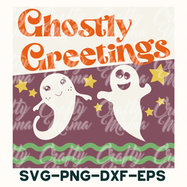 Retro Halloween Svg, Ghostly Greetings