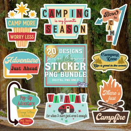 Retro Camping Stickers