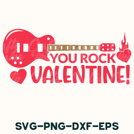 a red guitar with the words you rock valentine