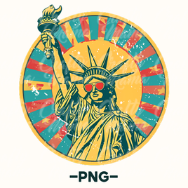 Retro Statue Of Liberty Png