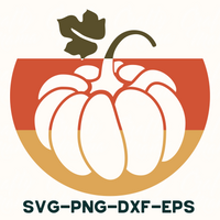 Pumpkin Silhouette Round Sign Svg