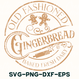 an old fashioned gingerbread baked fresh day logo