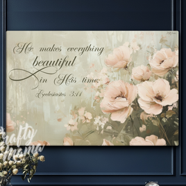 He Makes Everything Beautiful Canvas Sign