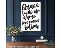 Grace Leads Me Canvas Sign