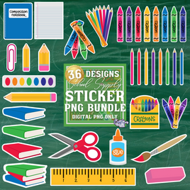 School Supplies Stickers Png Files