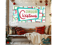 Mid Century Merry Christmas Canvas Sign