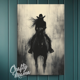 Western Cowgirl Canvas Sign