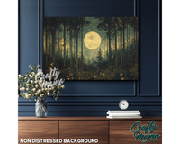 Moonlit Forest Canvas Sign