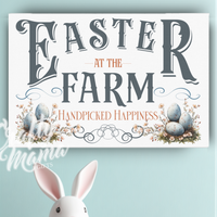 Easter At The Farm Canvas Sign