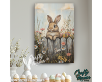 Rustic Easter Bunny Canvas Sign