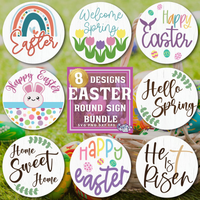 Easter Round Sign Svg Bundle