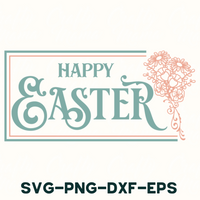 a happy easter svg - dxf - eps