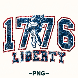 Faux Glitter 1776 Liberty Torch Png