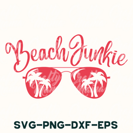 Beach Junkie Svg, Palm Tree Sunglasses