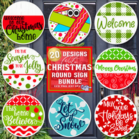 Cute Christmas Round Sign Bundle 1