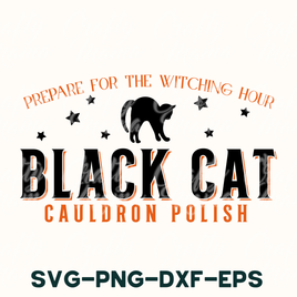 Black Cat Cauldron Polish Vintage Sign