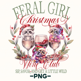 Feral Girl Christmas Wine Club Png