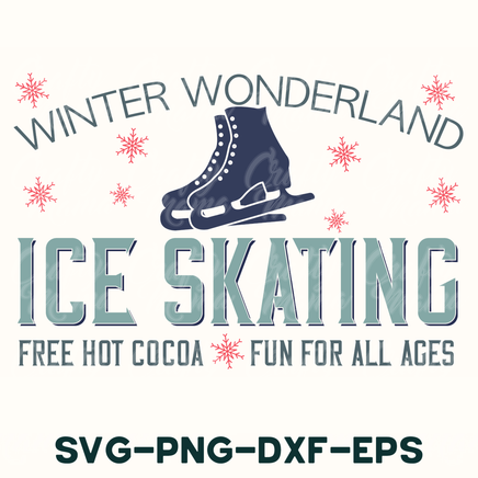 a poster with a pair of ice skating shoes